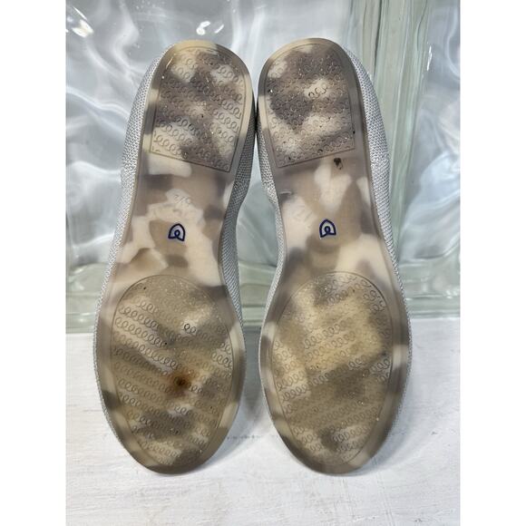 Rothy's The Flat Round Toe Women's Size 6.5 Silver Ballet Flats Shoes - Picture 4 of 7